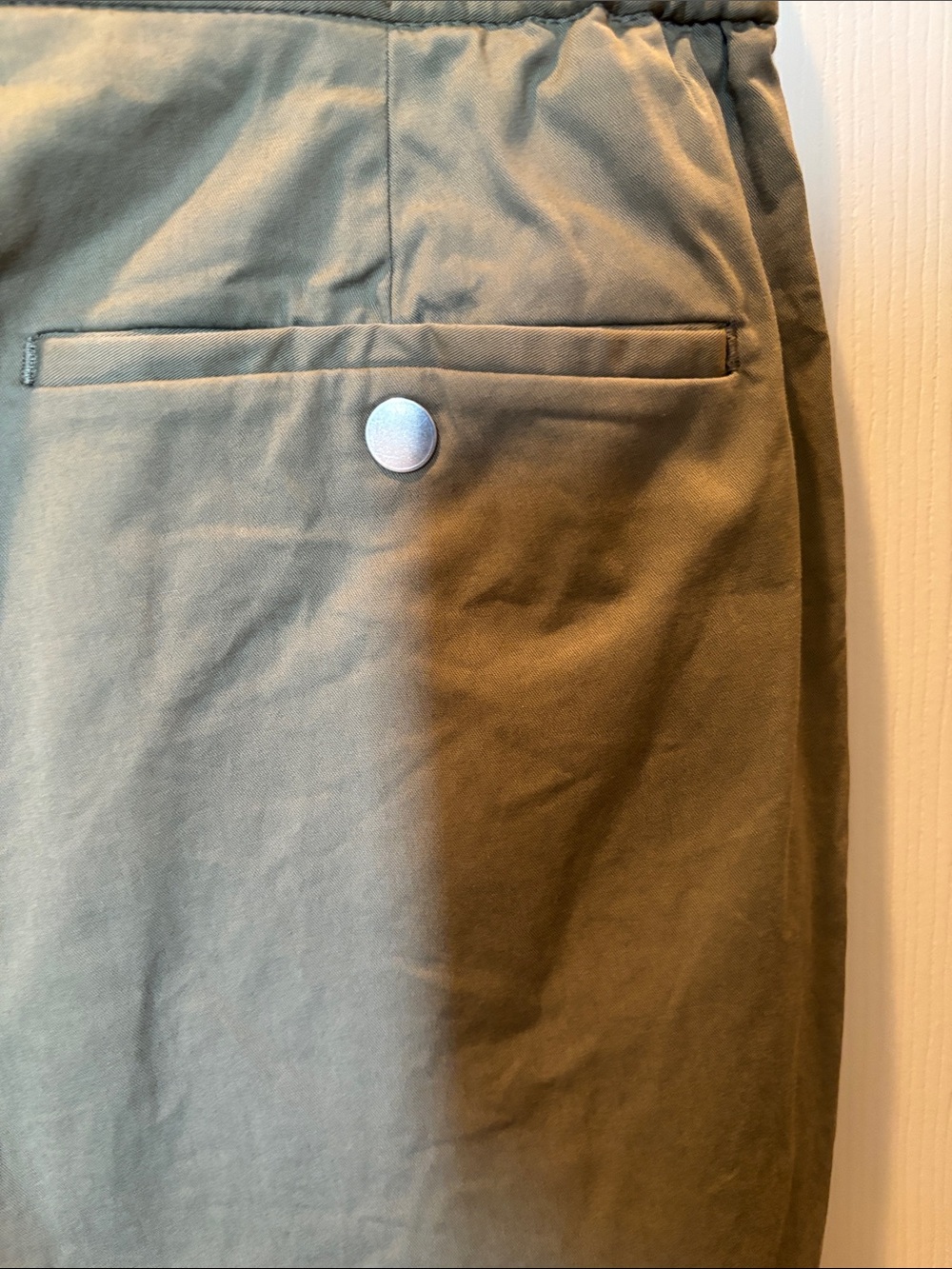 L'Estrange London The 24 Trouser Khaki Beige Elastic Drawstring Pants Small - Picture 6 of 6